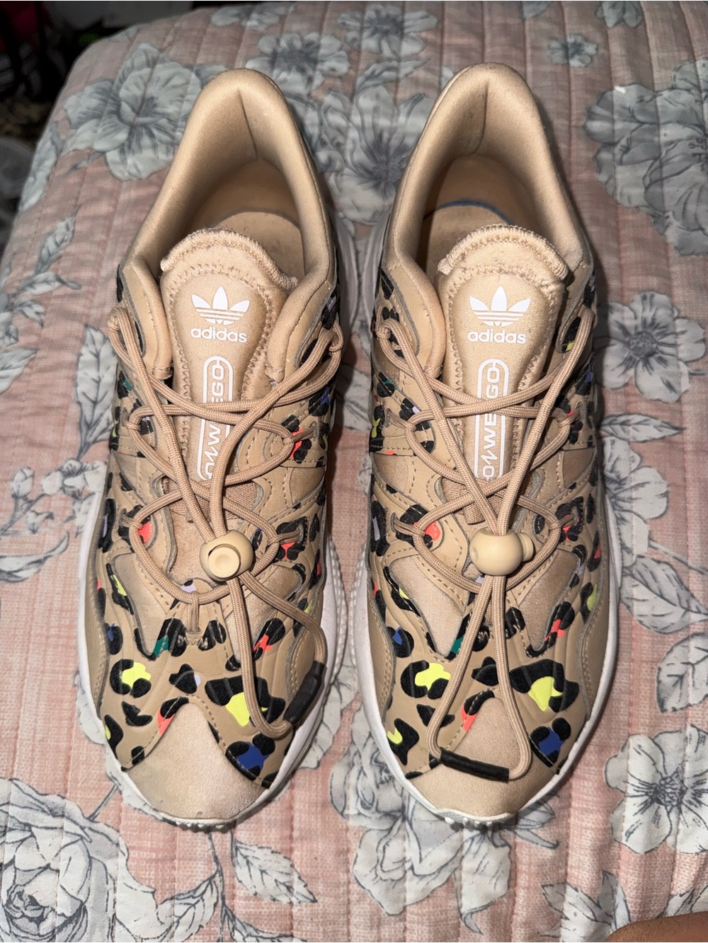 Adidas Ozweego Neon Leopard Print Sneakers